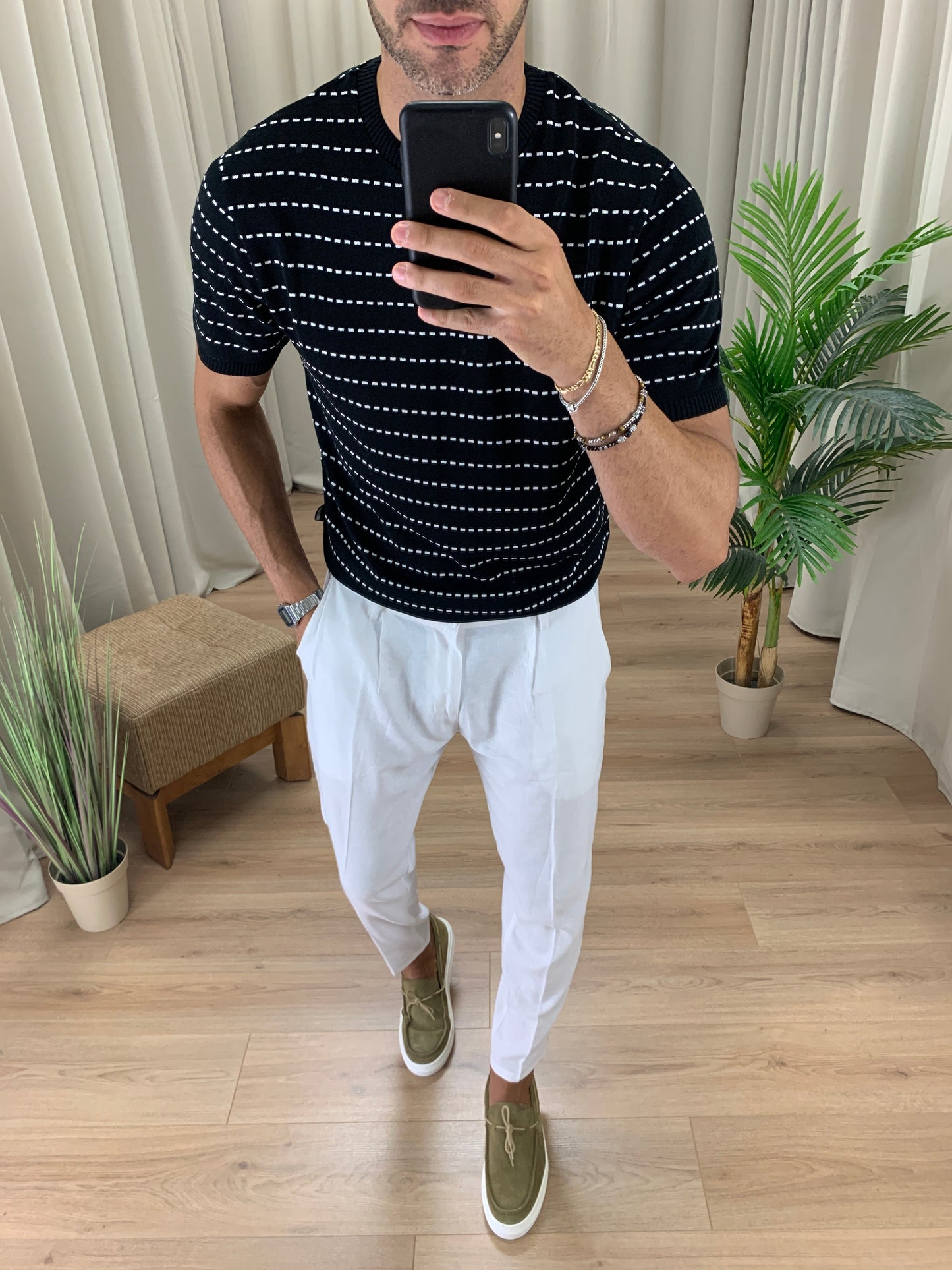 T-shirt Moon in Filato col. Nero