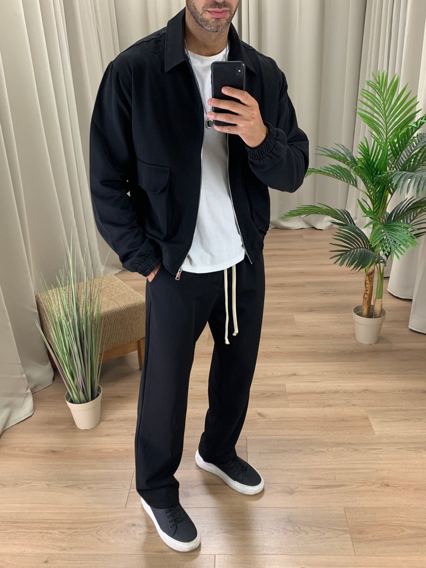 Completo Over 143 Camicia con Zip + Pantalone col. Nero