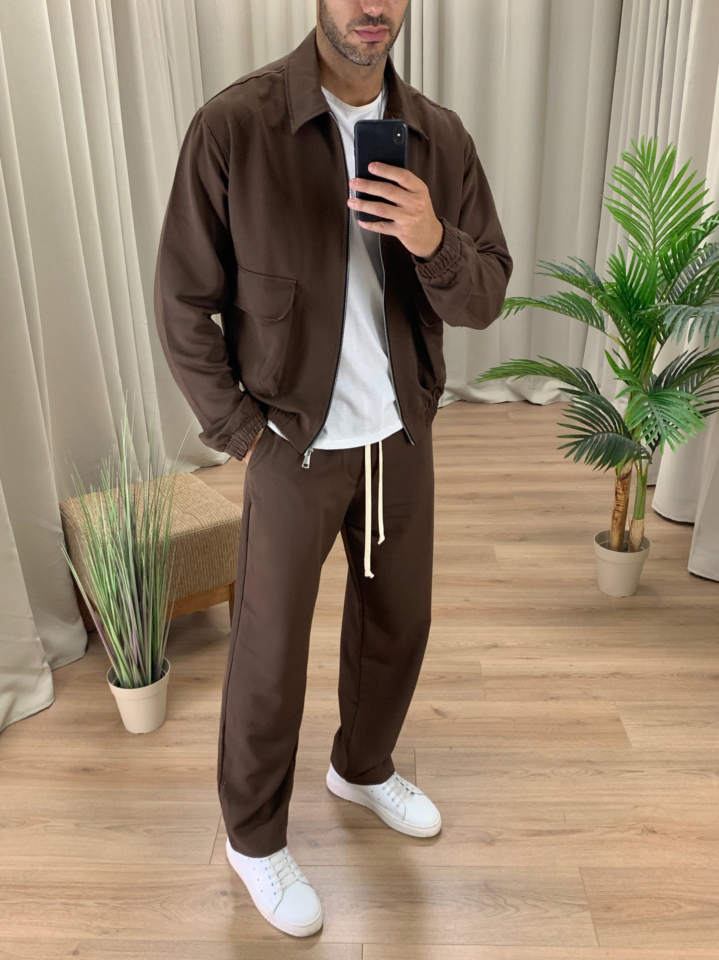 Completo Over 143 Camicia con Zip + Pantalone col. Moro