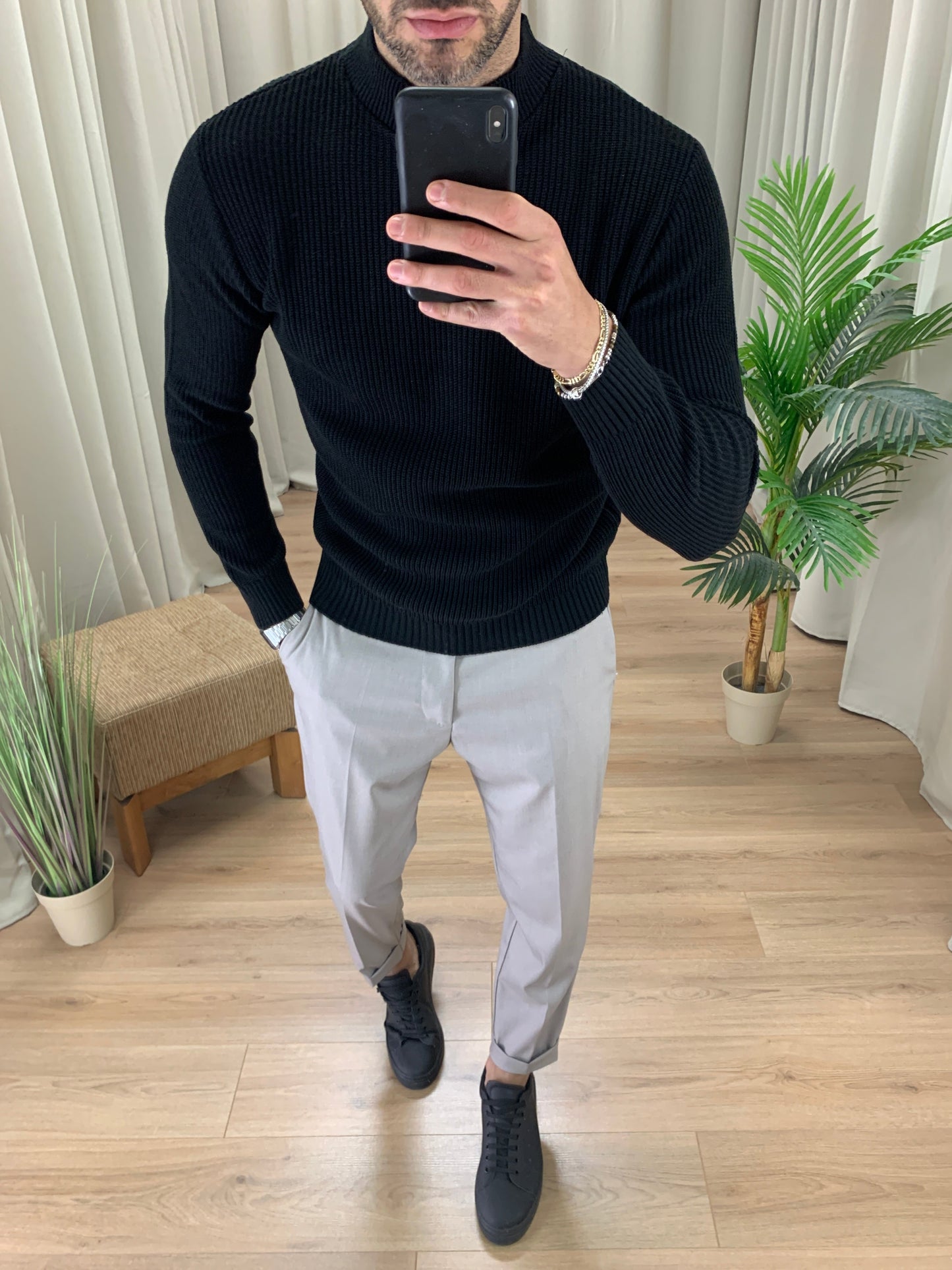 Pantalone Firenze con Risvolto sul Fondo col. Grigio