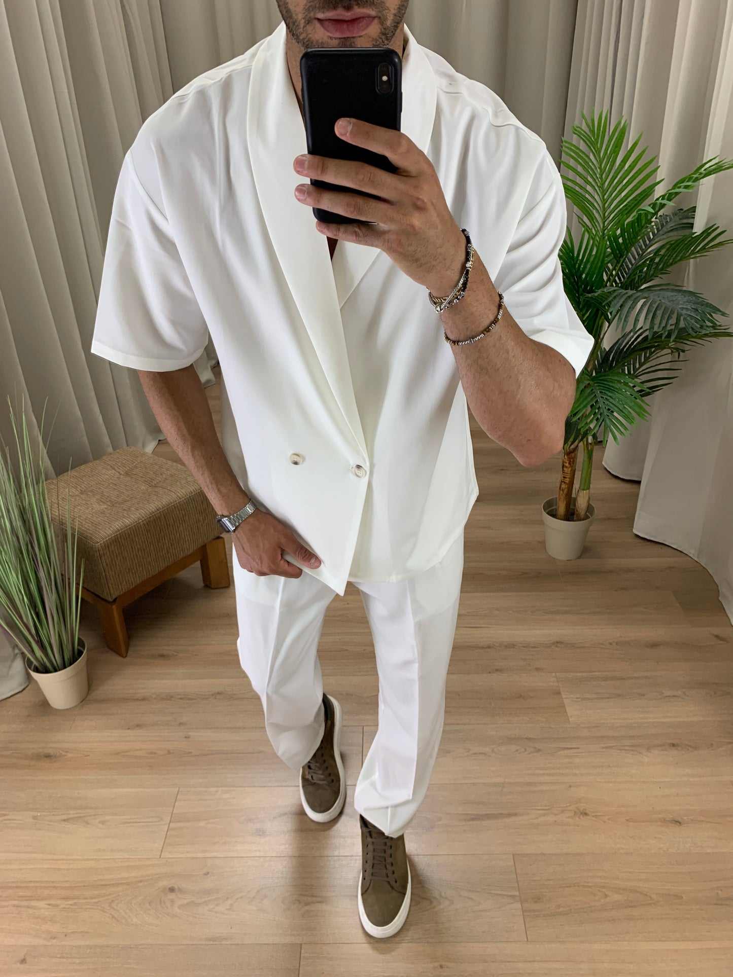 Completo 322 Pantalone + Camicia col. Bianco