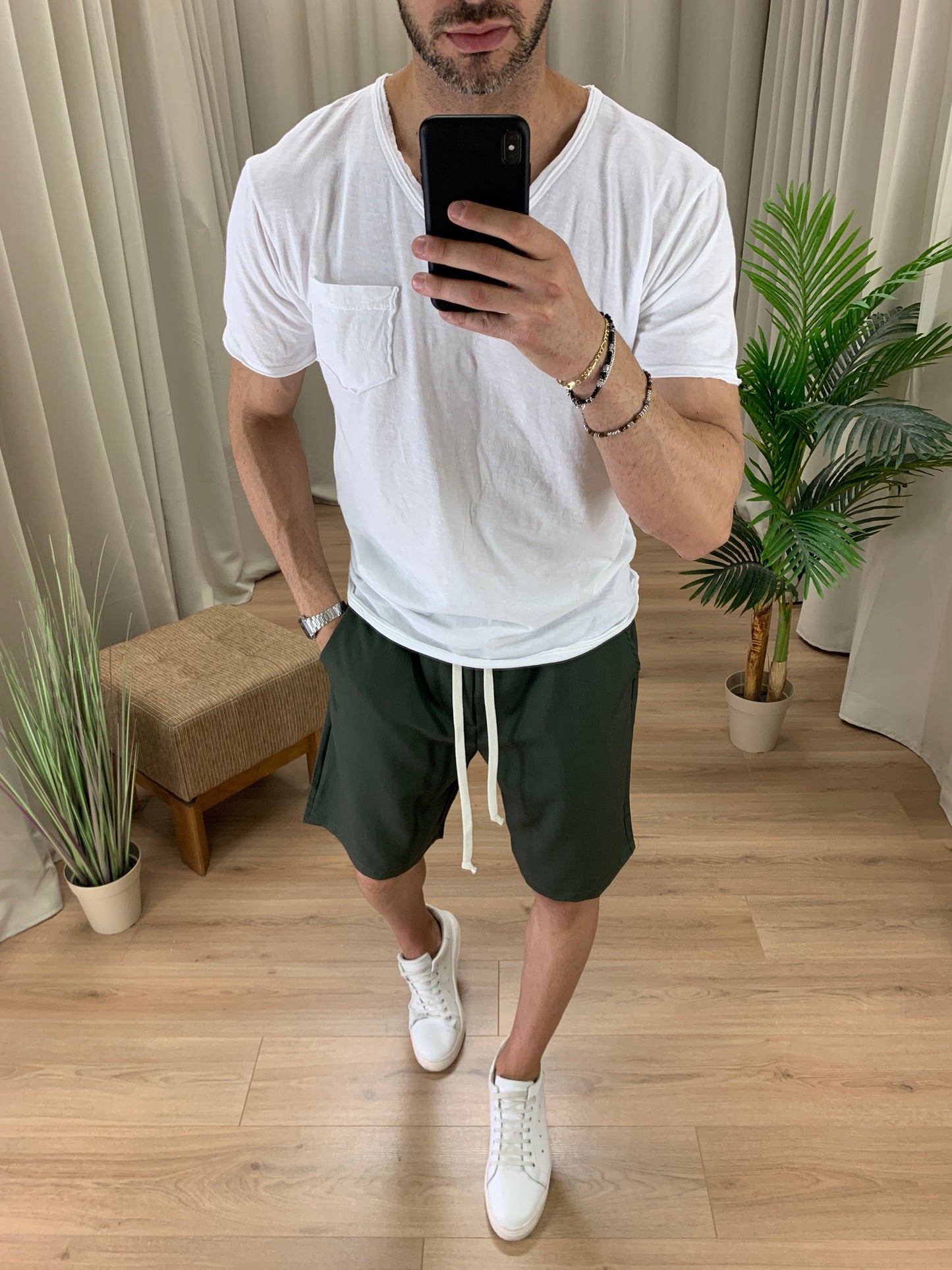 T-shirt Victory in Cotone con Taschino col. Bianco