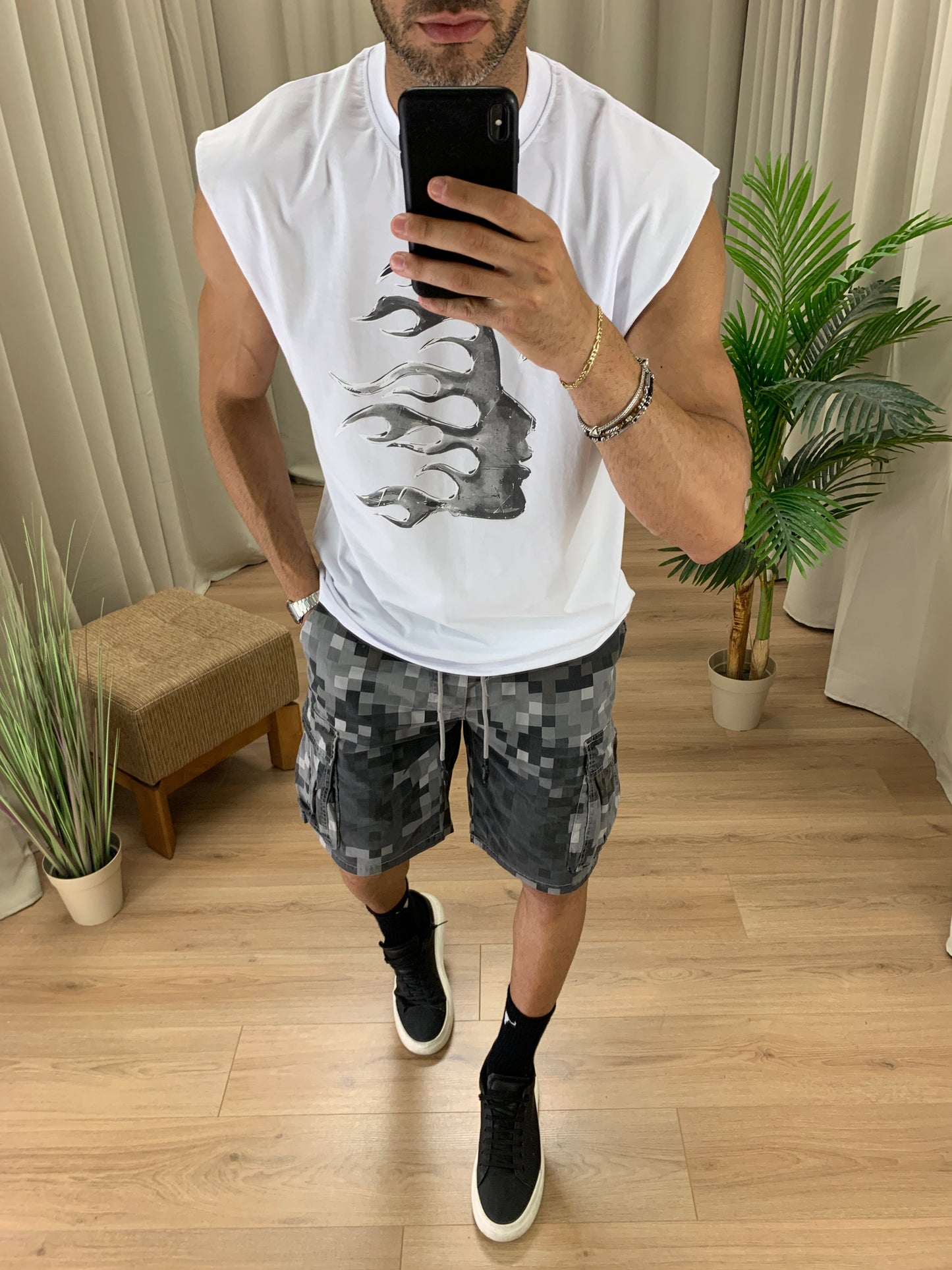 Canotta Komen con Fantasia Over Fit col. Bianco