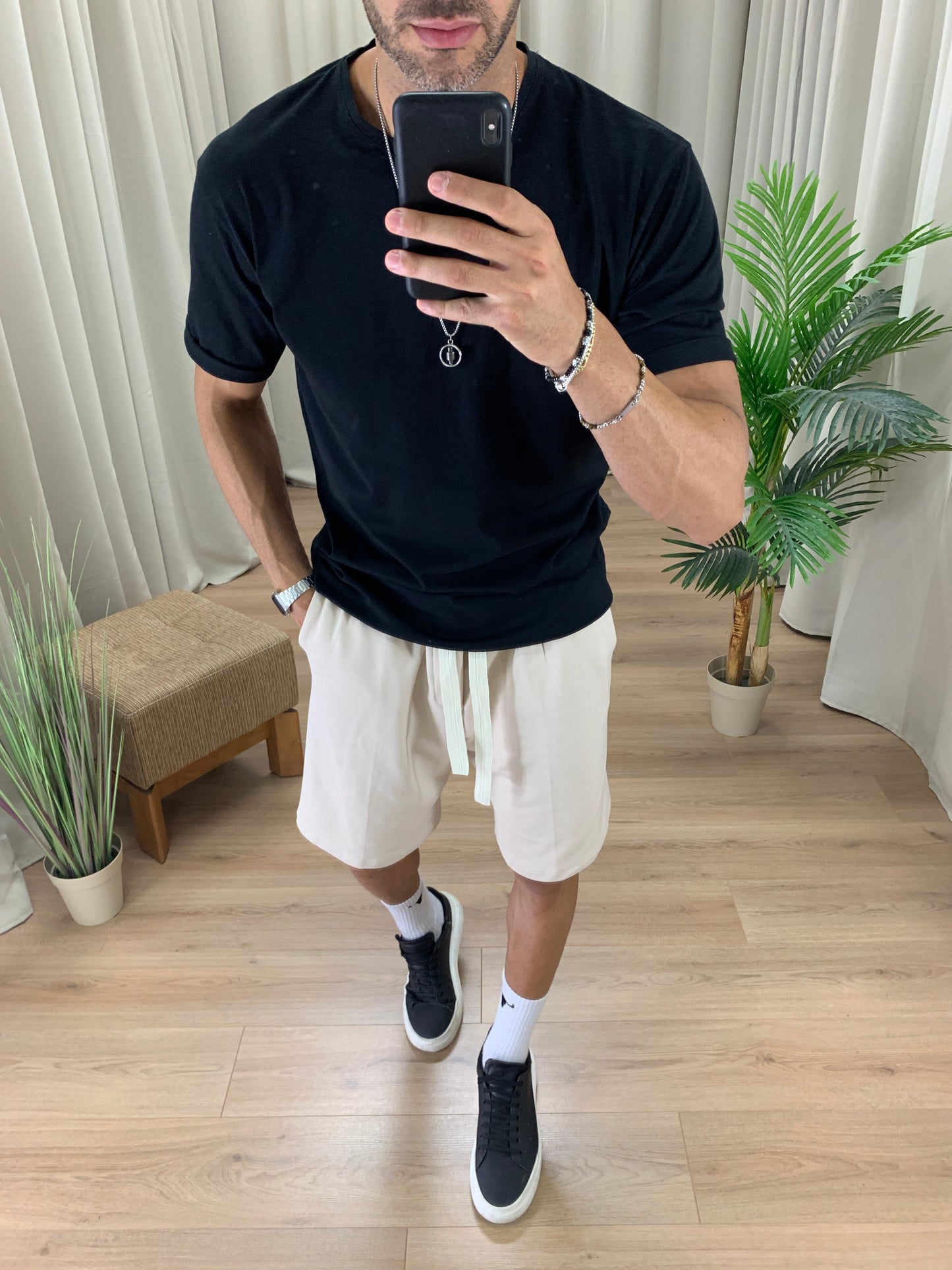 Bermuda Michael in Lino col. Beige