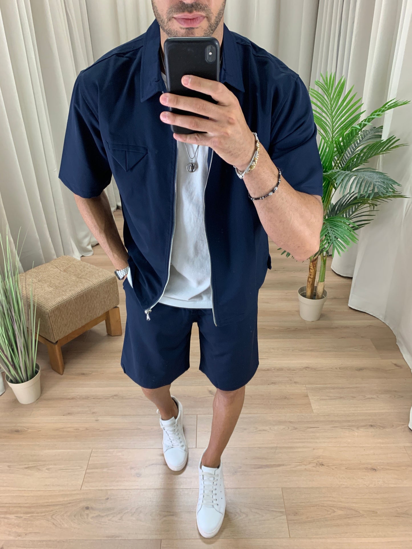 Completo 55 Bermuda + Camicia col. Blu