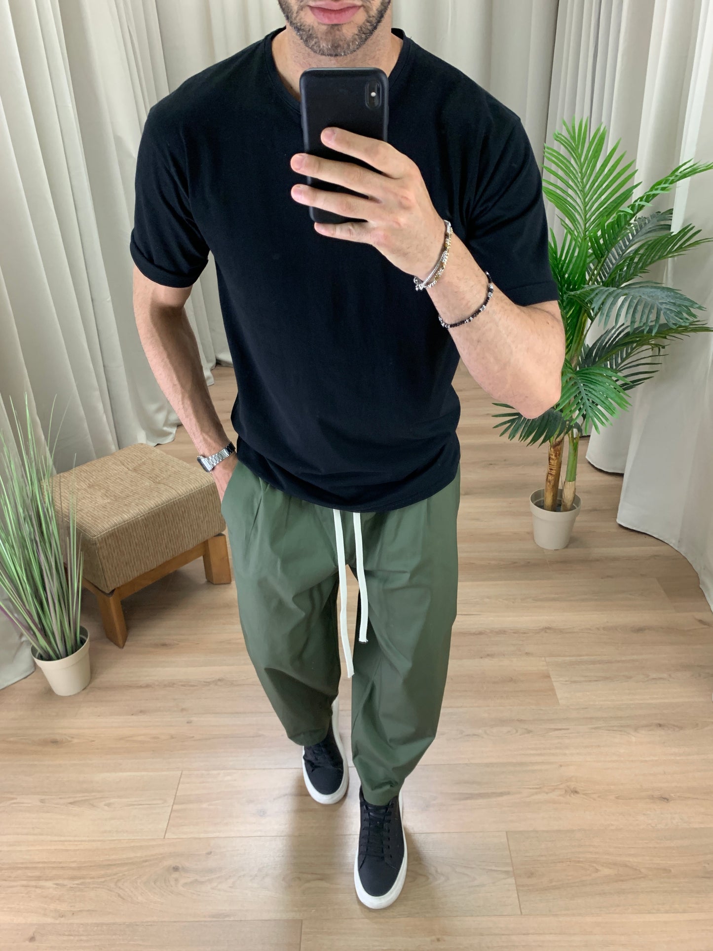 Pantalaccio Balloon con elastico in Vita col. Verde Militare