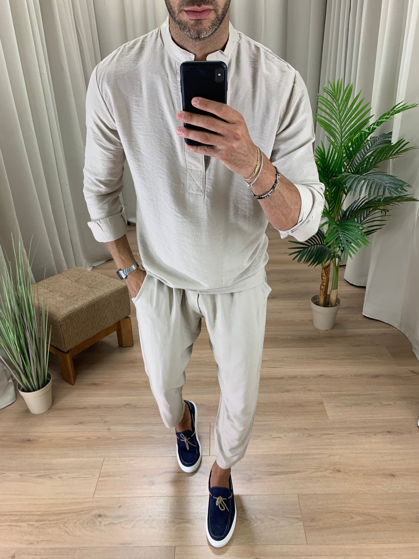 Completo 399 Pantalone + Polo col. Avorio