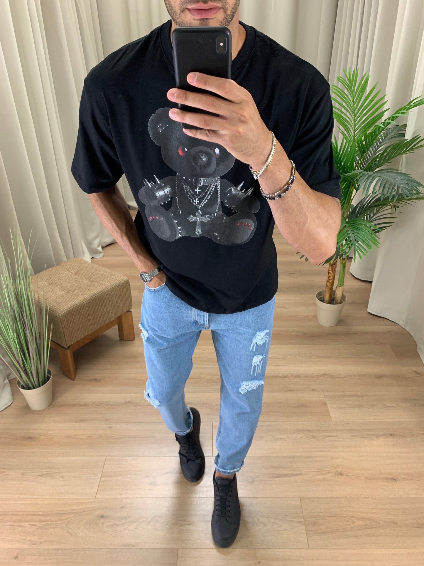 T-shirt Diabolic Bear Over Fit col. Nero