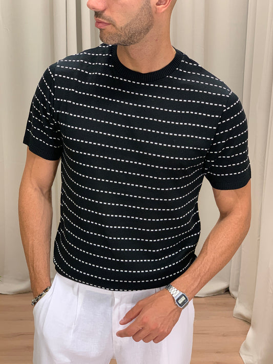 T-shirt Moon in Filato col. Nero