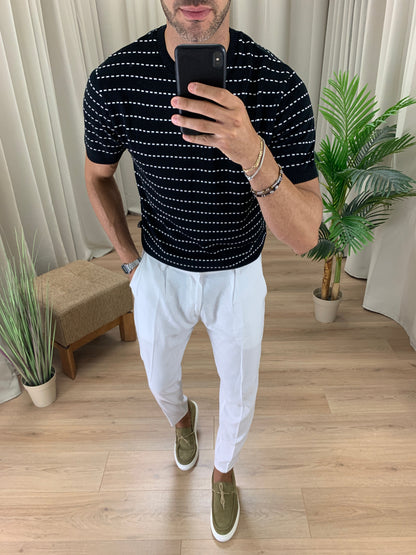 T-shirt Moon in Filato col. Nero