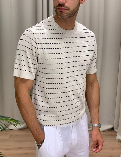 T-shirt Moon in Filato col. Beige