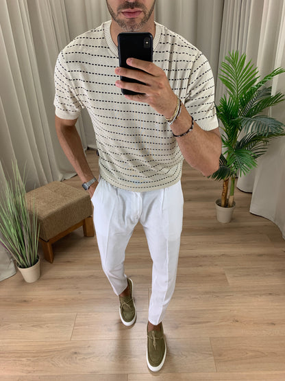 T-shirt Moon in Filato col. Beige