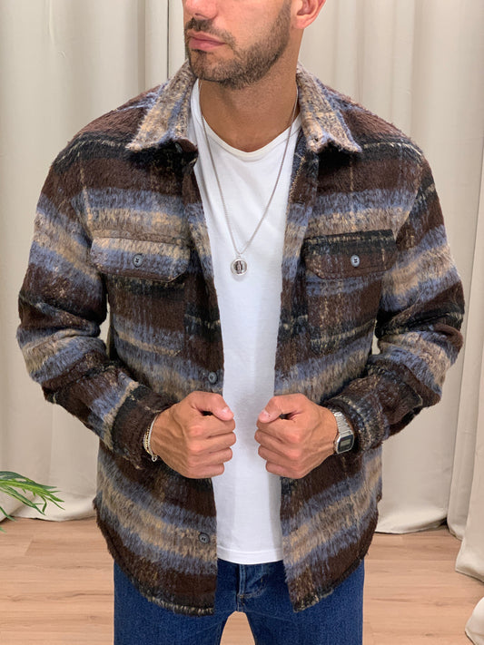 Giacca camicia felpata Scott col. Coffee