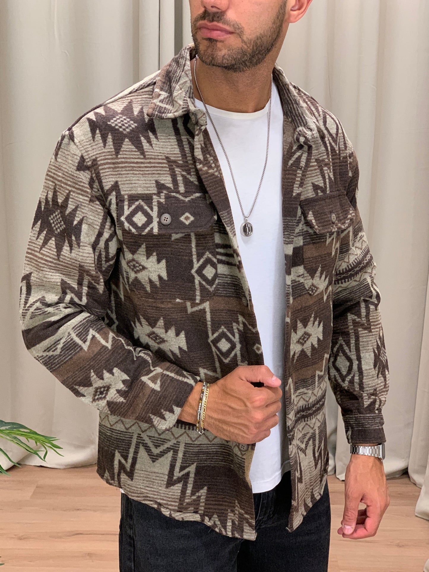 Giacca camicia felpata Scott col. Light Coffee