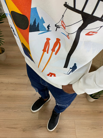 Felpa Courmayeur girocollo col. Panna