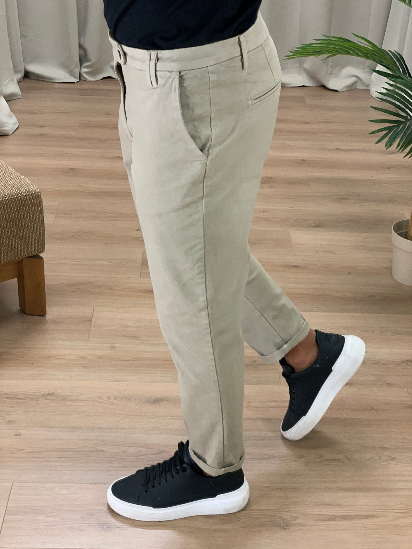 Pantalone/Jeans Innocent con Tasca America e Risvolto col. Beige