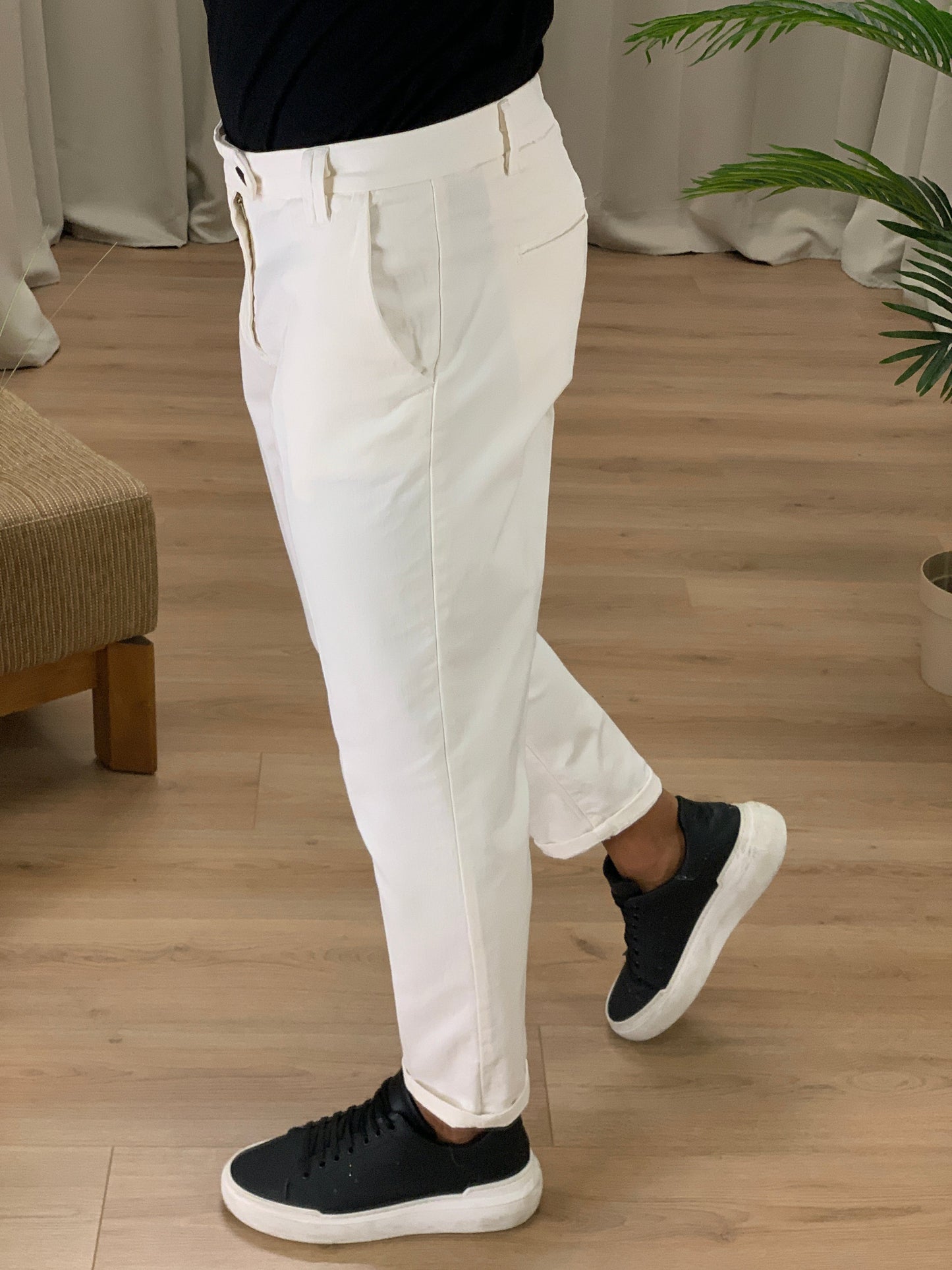 Pantalone/Jeans Innocent con Tasca America e Risvolto col. Panna