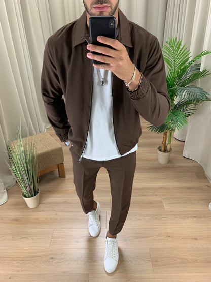 Completo S64 Camicia con Zip + Pantalone col. Moro