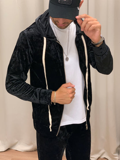 Completo 166 Felpa con Zip + Pantalone col. Nero