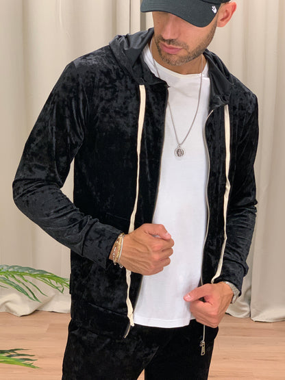 Completo 166 Felpa con Zip + Pantalone col. Nero