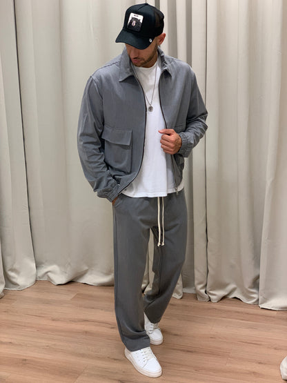 Completo Over 143 Camicia con Zip + Pantalone col. Grigio