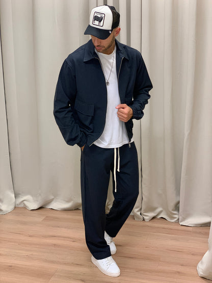 Completo Over 143 Camicia con Zip + Pantalone col. Blu