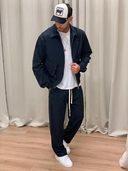 Completo Over 143 Camicia con Zip + Pantalone col. Blu