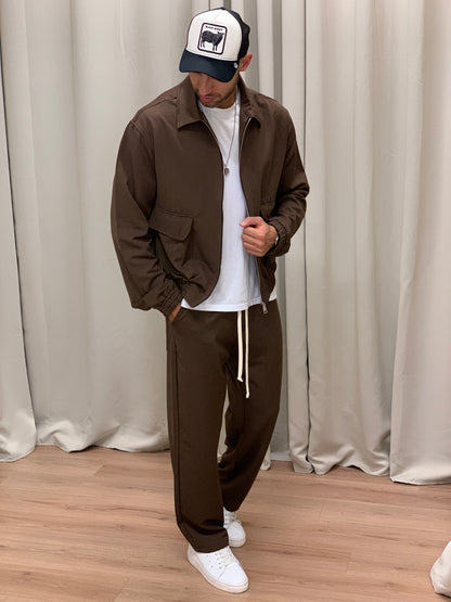 Completo Over 143 Camicia con Zip + Pantalone col. Moro