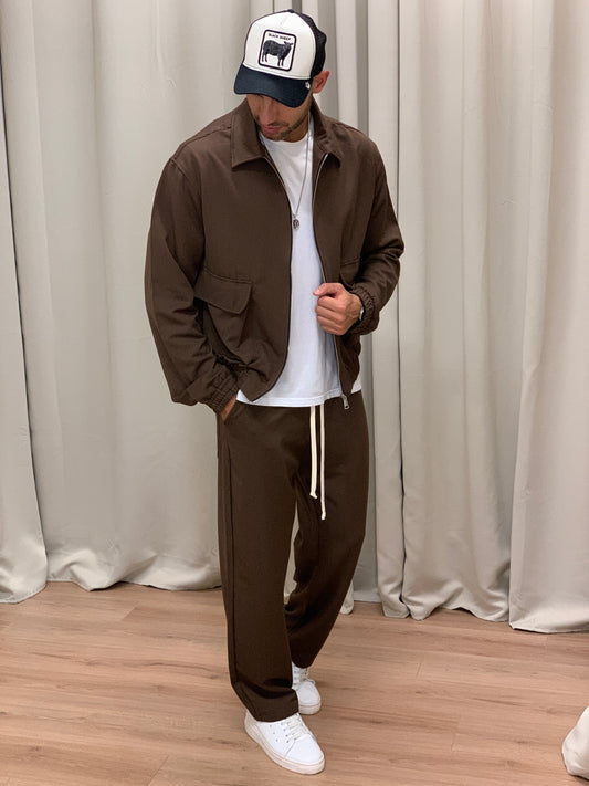 Completo Over 143 Camicia con Zip + Pantalone col. Moro