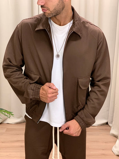 Completo Over 143 Camicia con Zip + Pantalone col. Moro