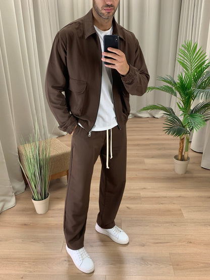 Completo Over 143 Camicia con Zip + Pantalone col. Moro