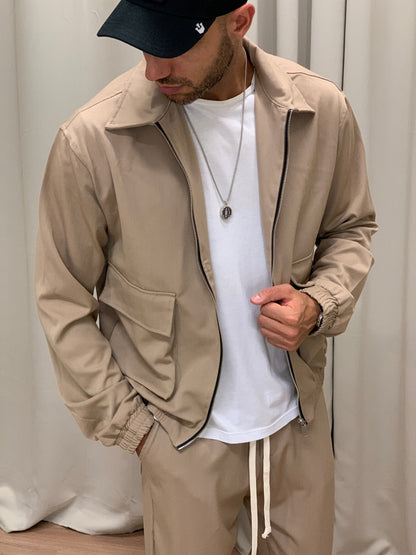 Completo Over 143 Camicia con Zip + Pantalone col. Beige