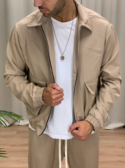 Completo Over 143 Camicia con Zip + Pantalone col. Beige