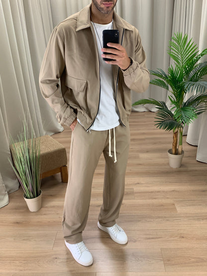 Completo Over 143 Camicia con Zip + Pantalone col. Beige