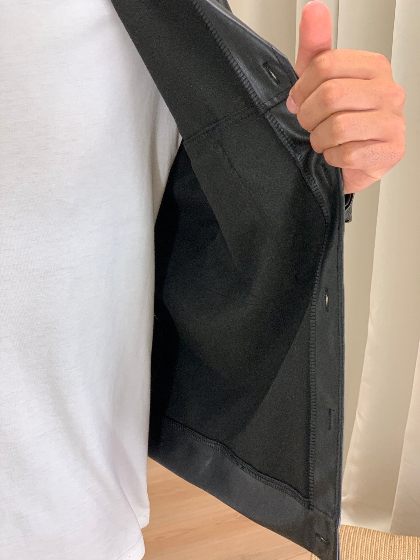 Giacca con Taschini Sfoderata effetto Pelle col. Nero