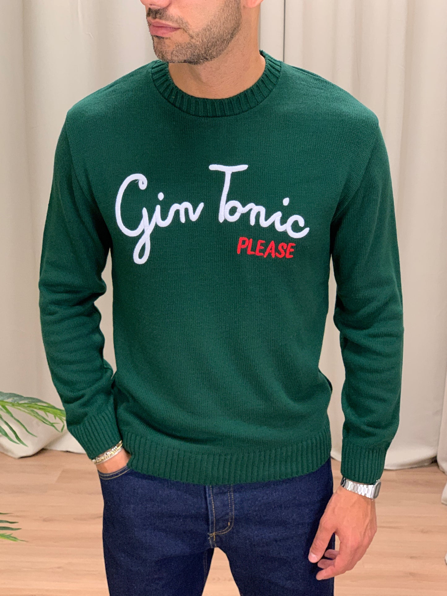 Maglioncino Gin Tonic Please col. Verde Bosco