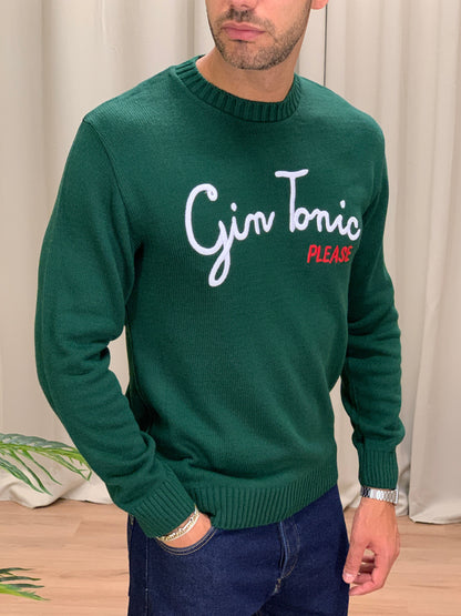 Maglioncino Gin Tonic Please col. Verde Bosco