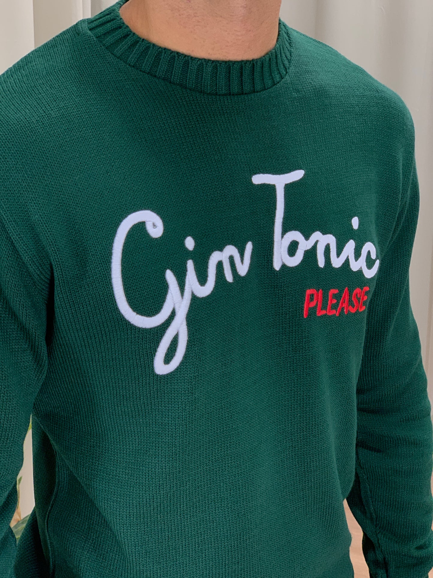 Maglioncino Gin Tonic Please col. Verde Bosco