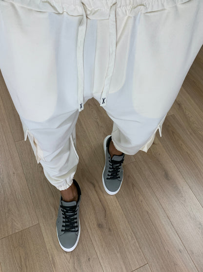 Pantalone Cargo Rug con elastico col. Avorio