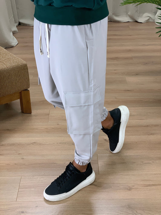 Pantalone Cargo Rug con elastico col. Grigio
