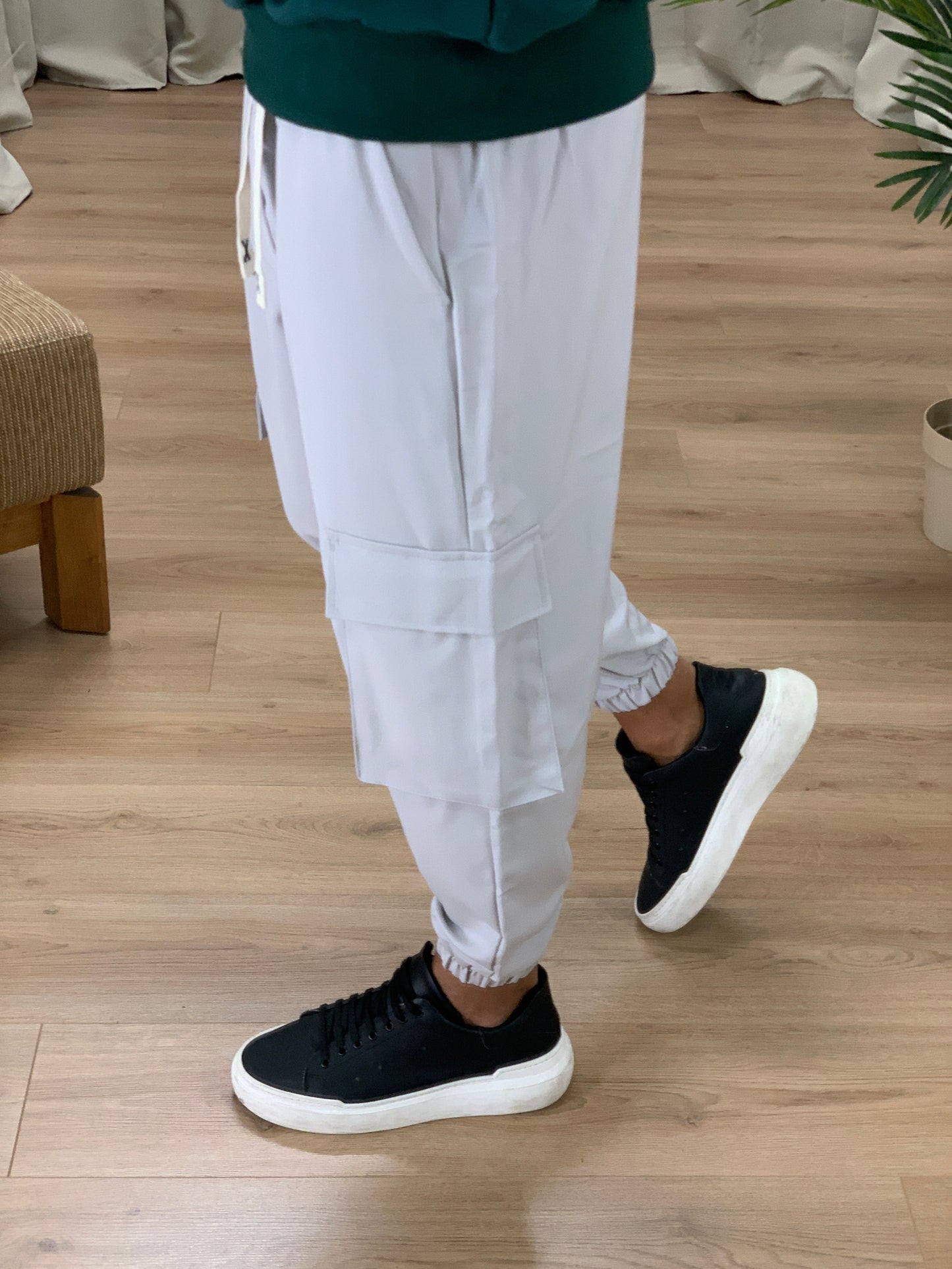 Pantalone Cargo Rug con elastico col. Grigio