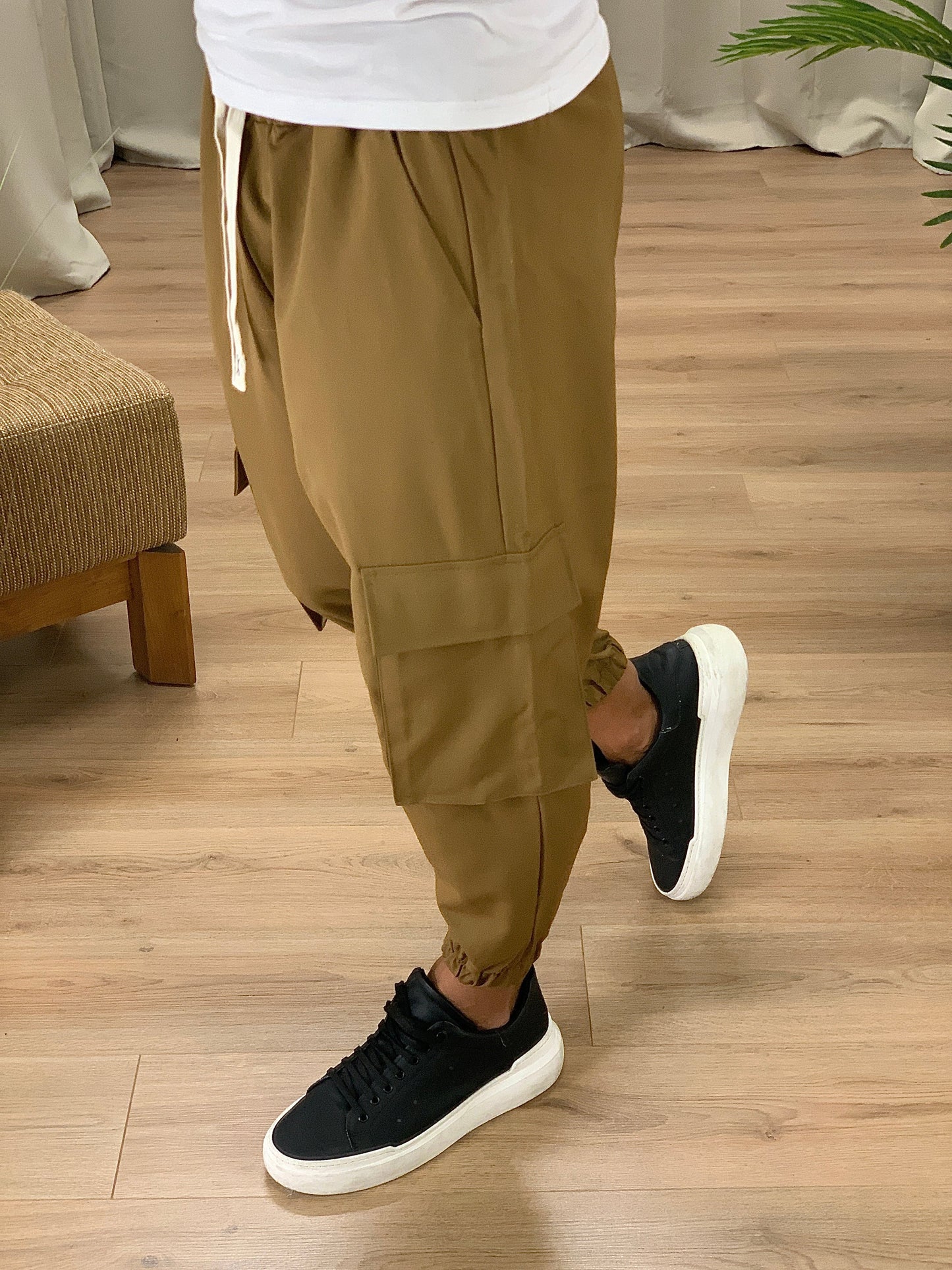 Pantalone Cargo Rug con elastico col. Moro