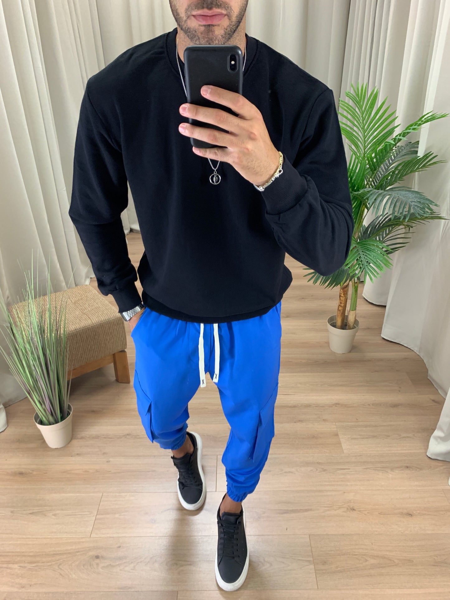 Pantalone Cargo Rug con elastico col. Blu