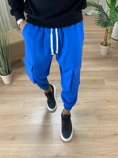 Pantalone Cargo Rug con elastico col. Blu