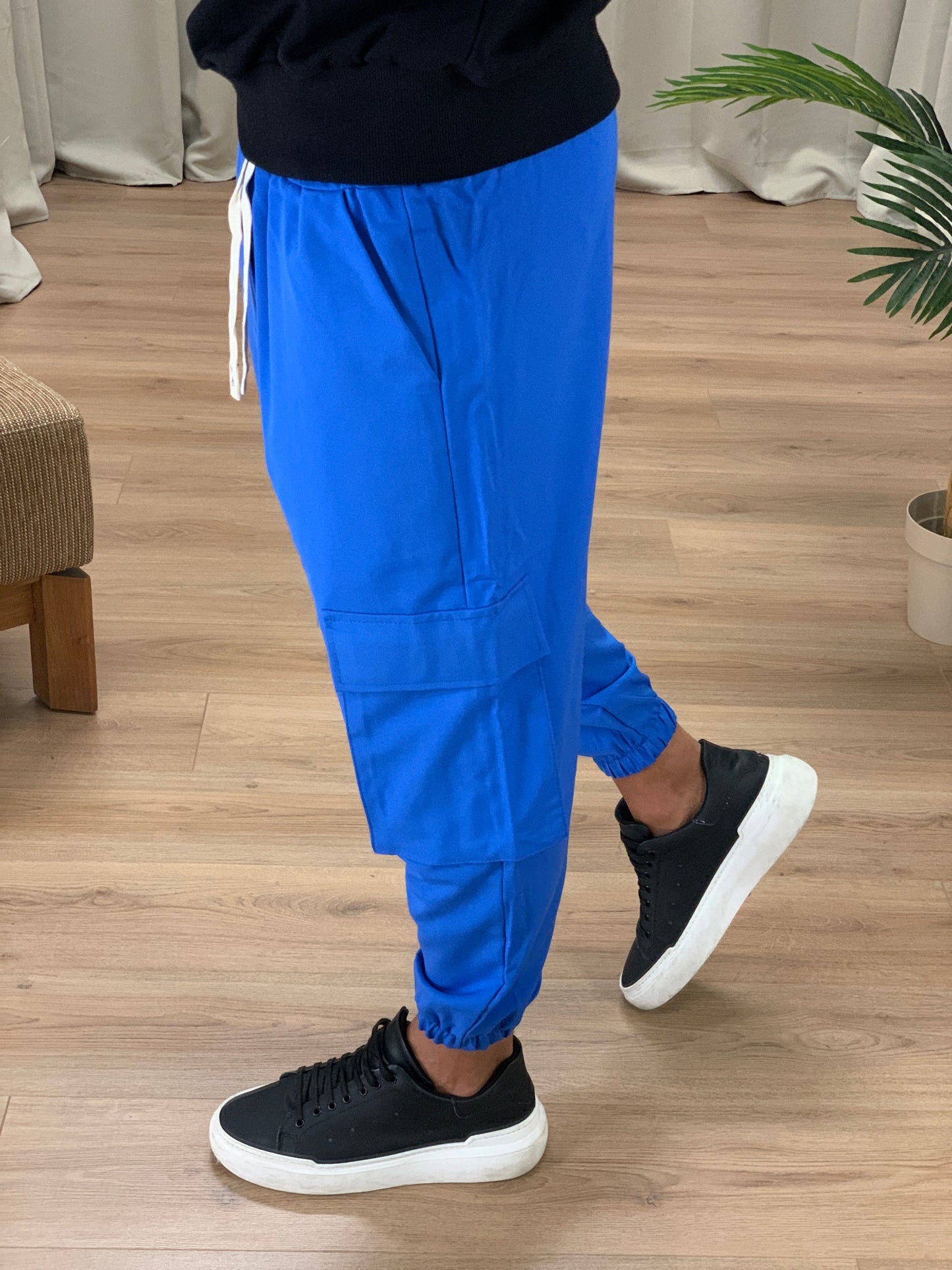 Pantalone Cargo Rug con elastico col. Blu