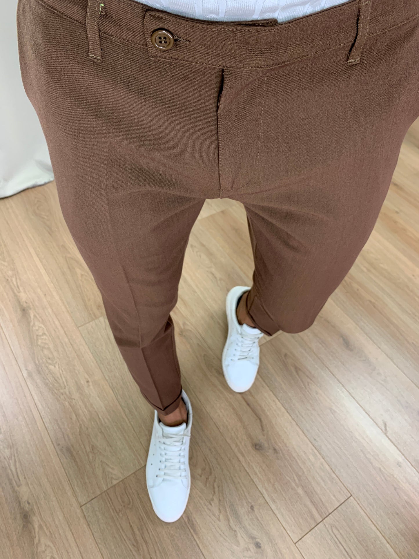 Pantalone Lussemburgo con risvolto col. Moro