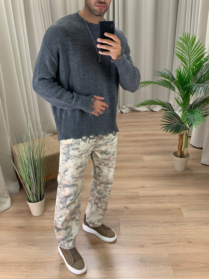 Maglia Broke con fondo Sfrangiato col. Antracite