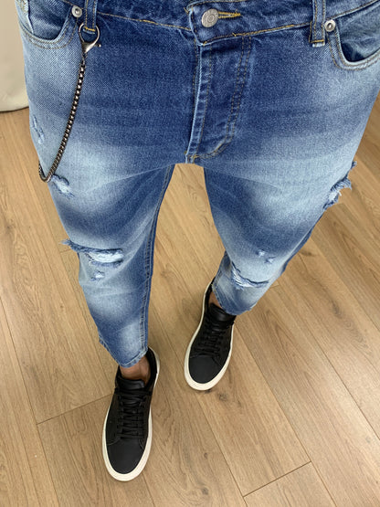 Jeans Krav con piccole Rotture col. Denim