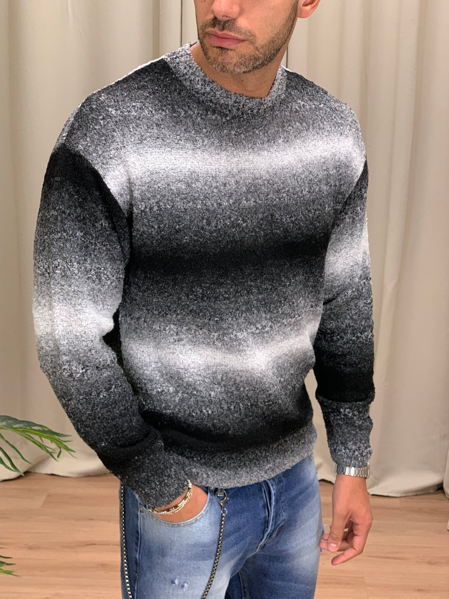 Maglia Murphy sfumata girocollo col. Nero