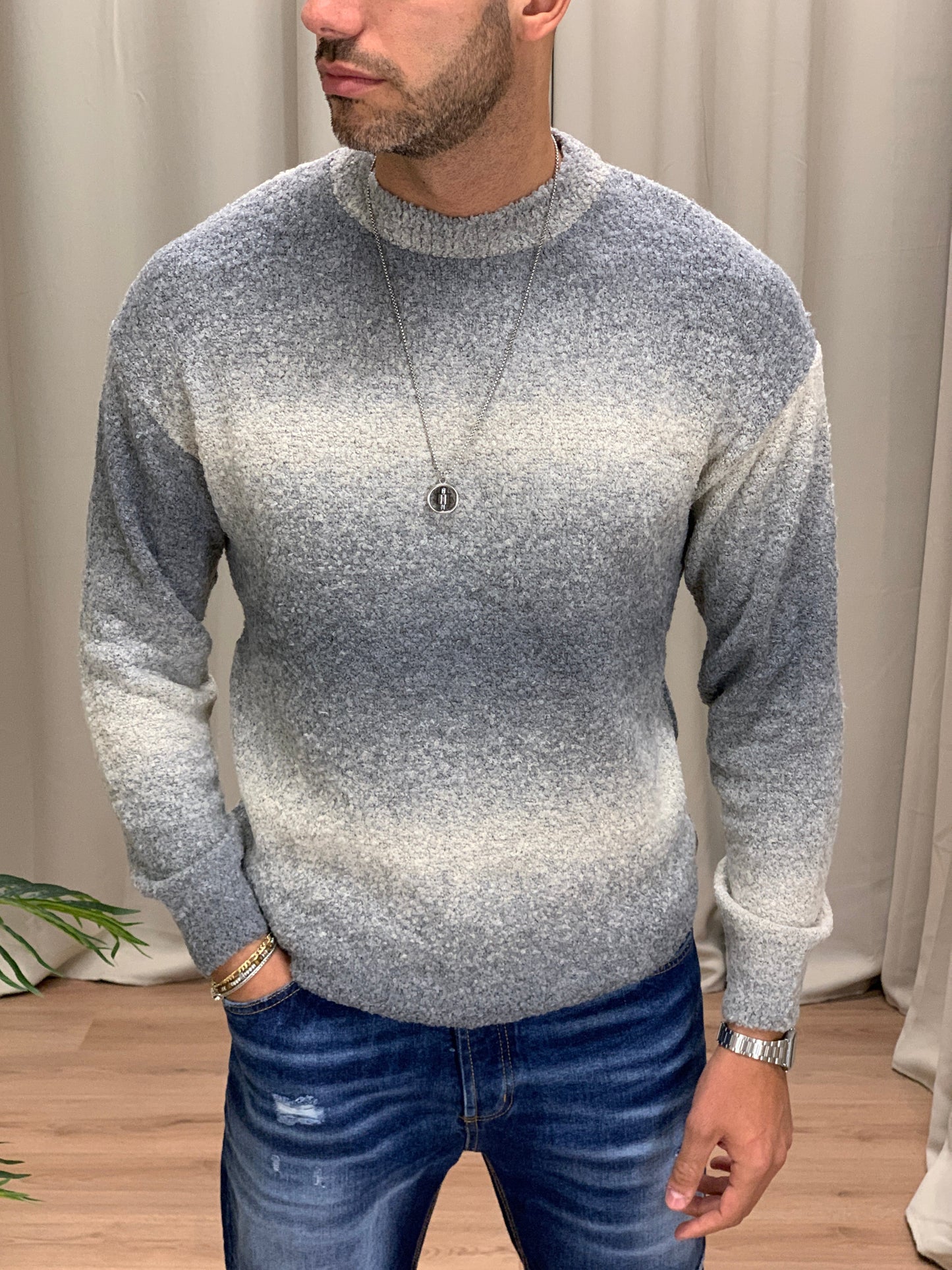 Maglia Murphy sfumata girocollo col. Grigio